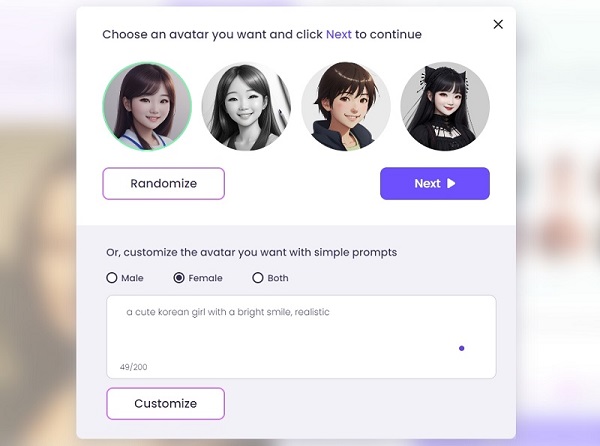 Customize Korean AI Girl Avatar