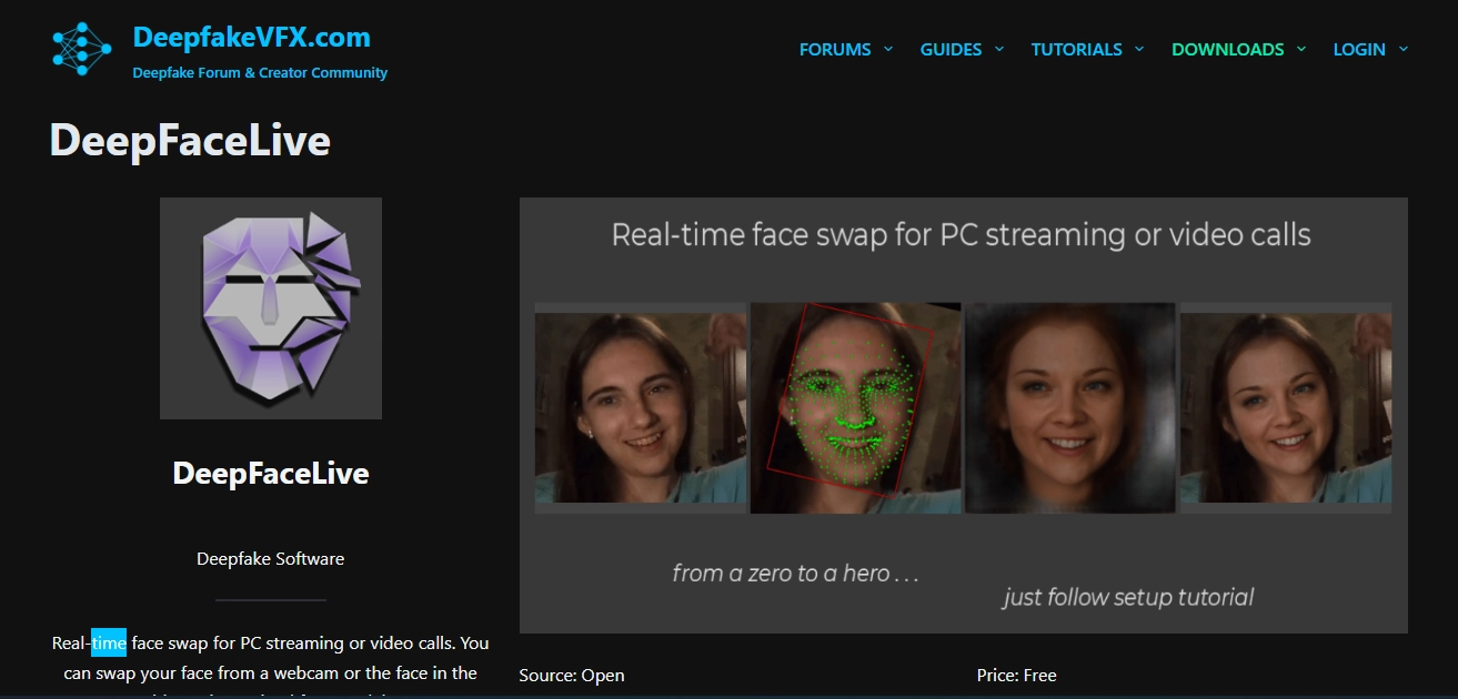 DeepFaceLive Realtime Face Swap for Video Calls