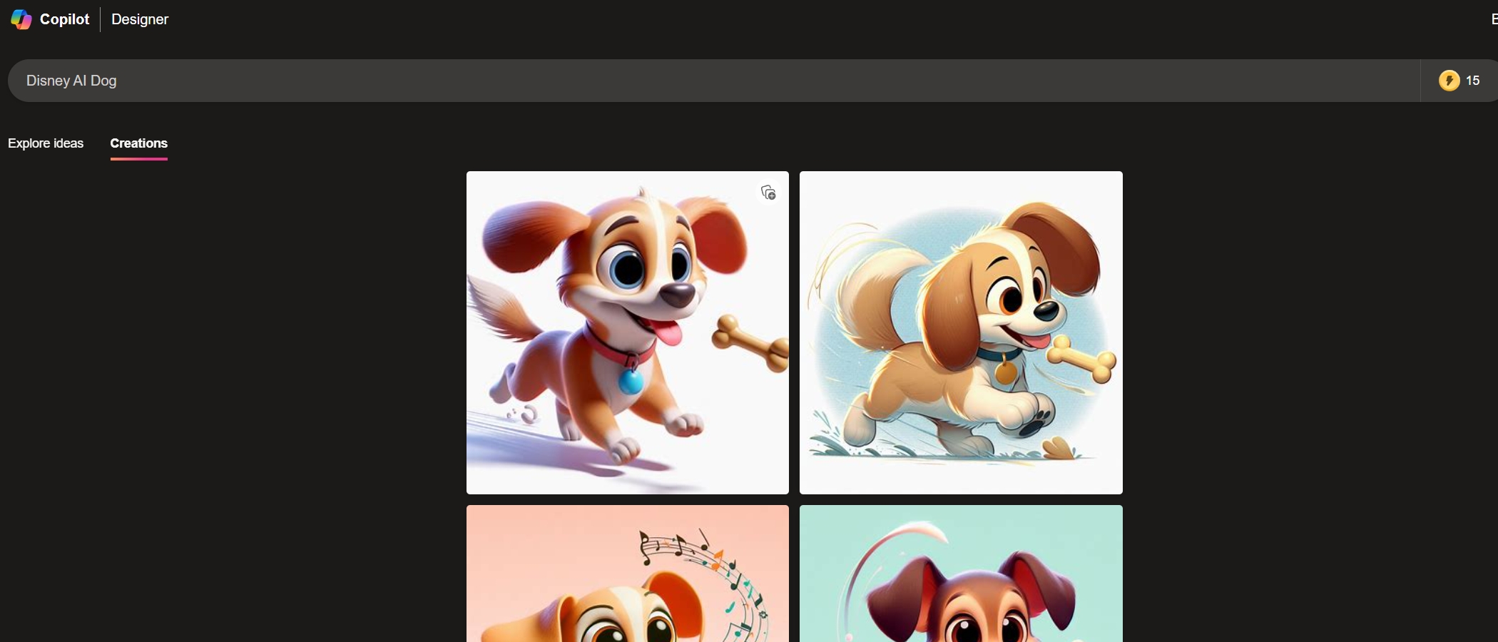 Disney Dog AI Generator Microsoft Image Creator