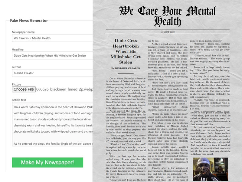 Example of Generating Fake PDF Newspaper