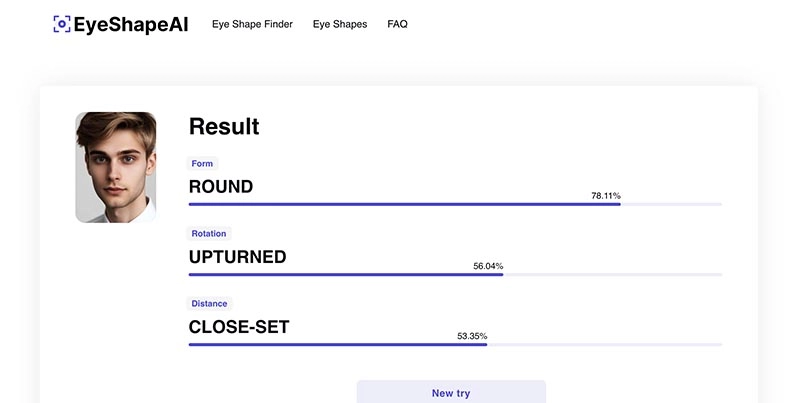 Eye Shape Test EyeShapeAI Result