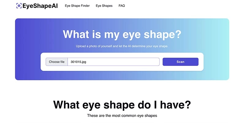 Eye Shape Test EyeShapeAI Upload