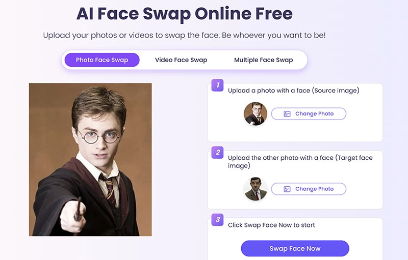 Face Mashup Vidnoz AI Upload Faces