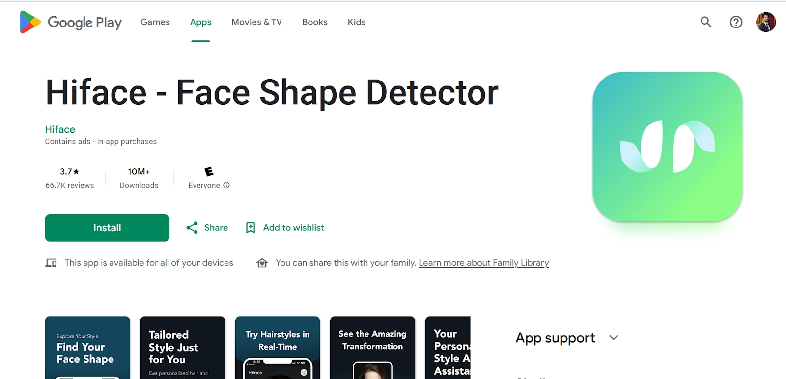 Face Shape Detector Hiface