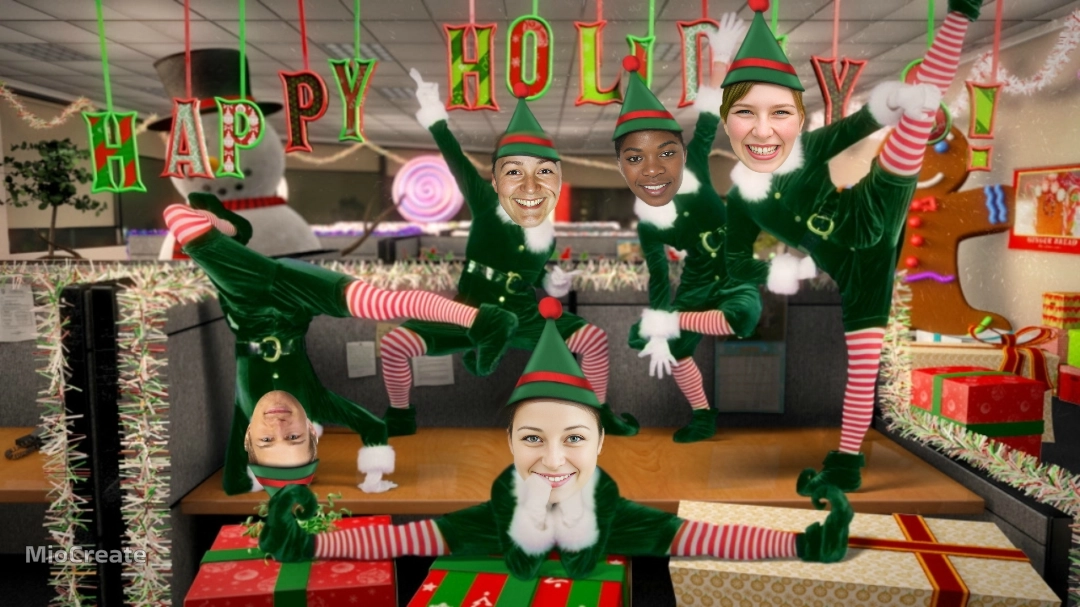 Face Swapped Multiple Dancing Elves Photo