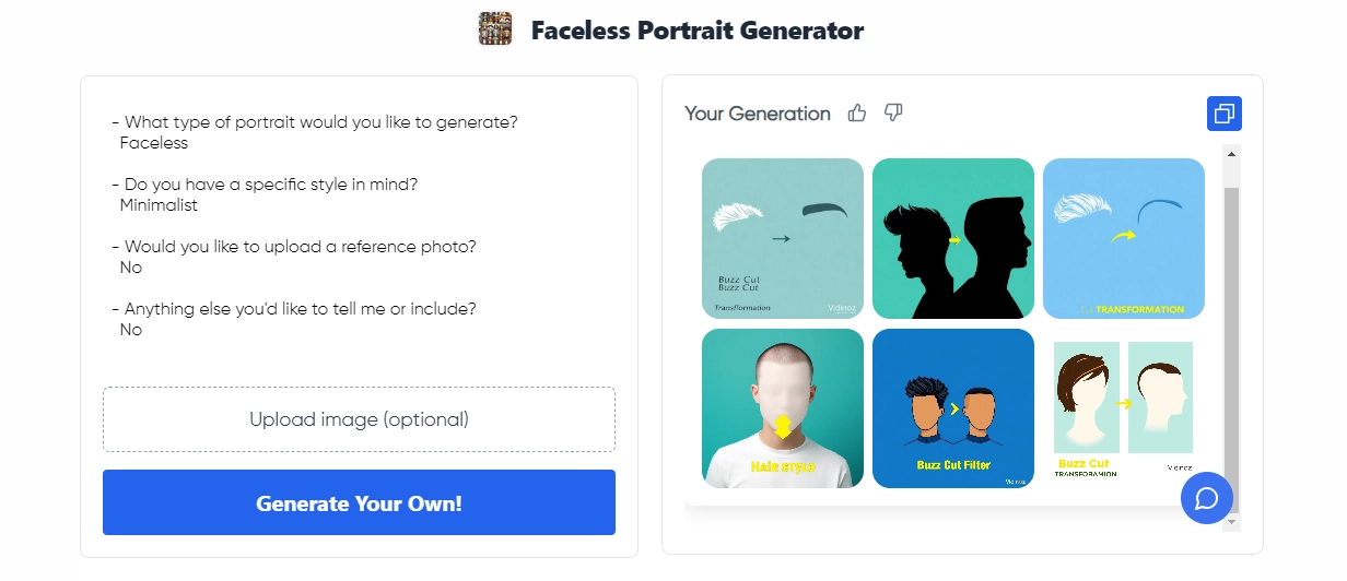 Faceless Portrait Generator Free - Vondy