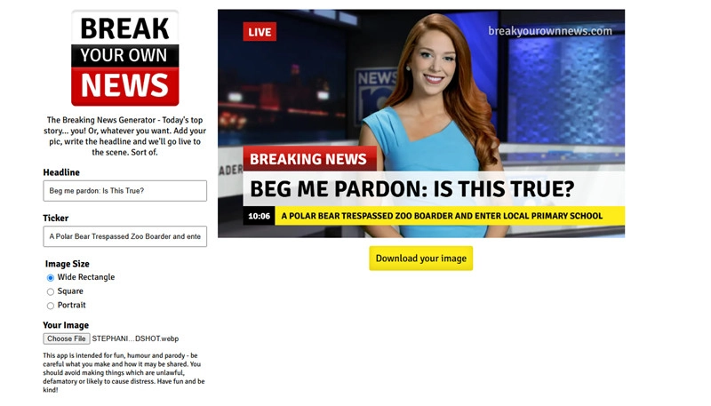 Fake News Screenshot Generator with Fake Background