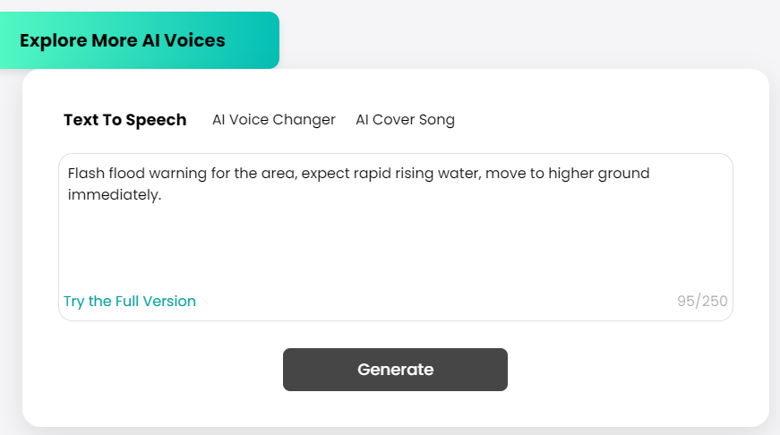 Fienshare EAS AI Voice Generator