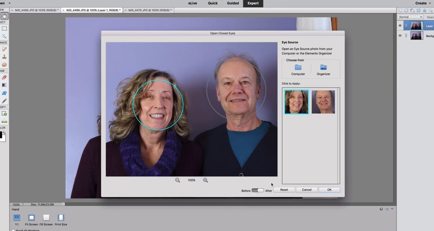 Fix Closed Eyes in A Photo Adobe Opened