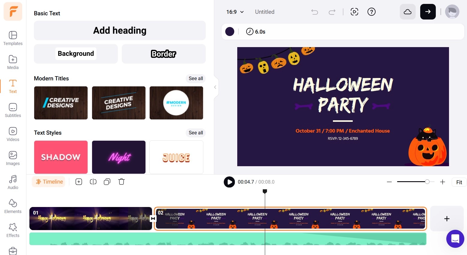 FlexClip Halloween Video Maker