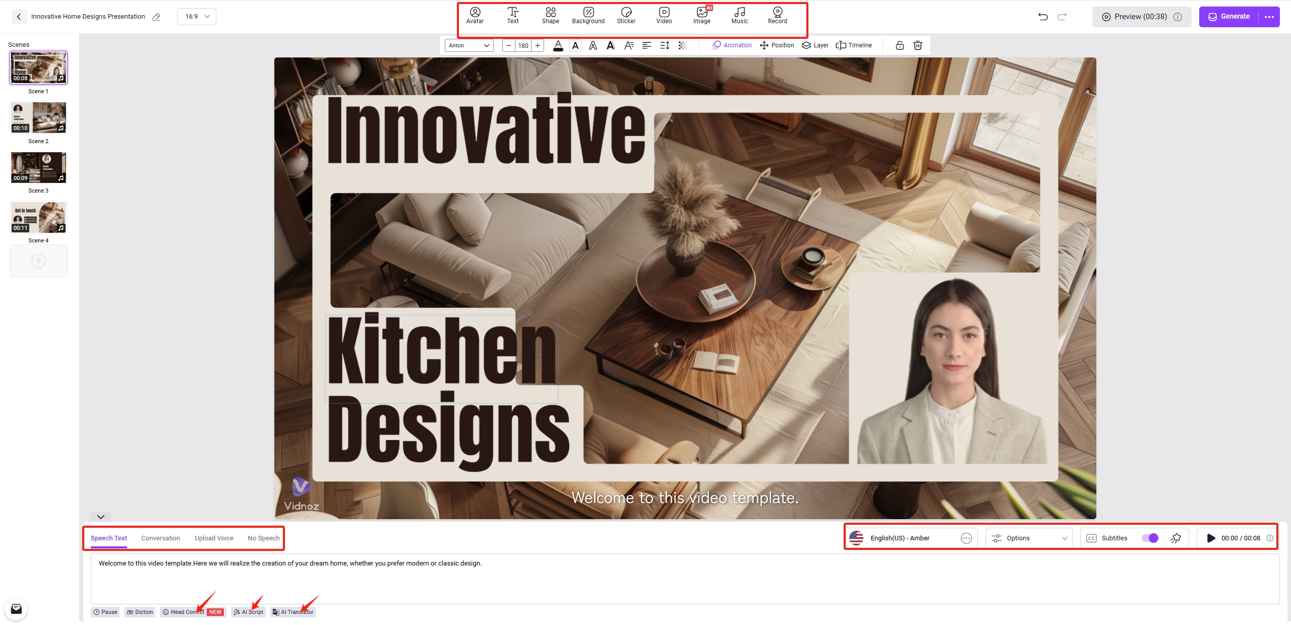 Free AI Kitchen Layout Generator Vidnoz Video Set