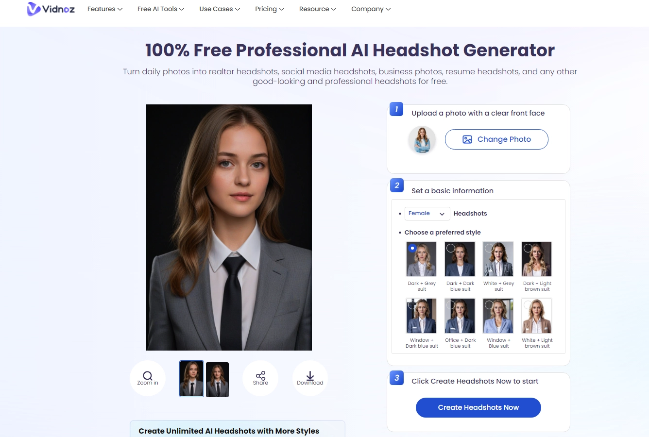 Generate AI Headshot Photo Online Free - 01