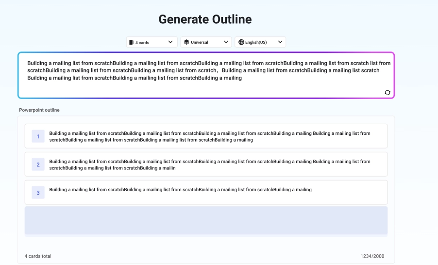 Generate Outline of Slides with Widwud