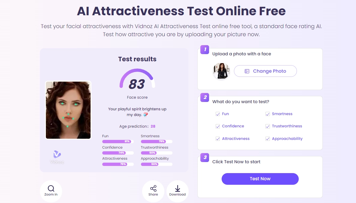 Get Your Facial Score with AI Attractiveness Test