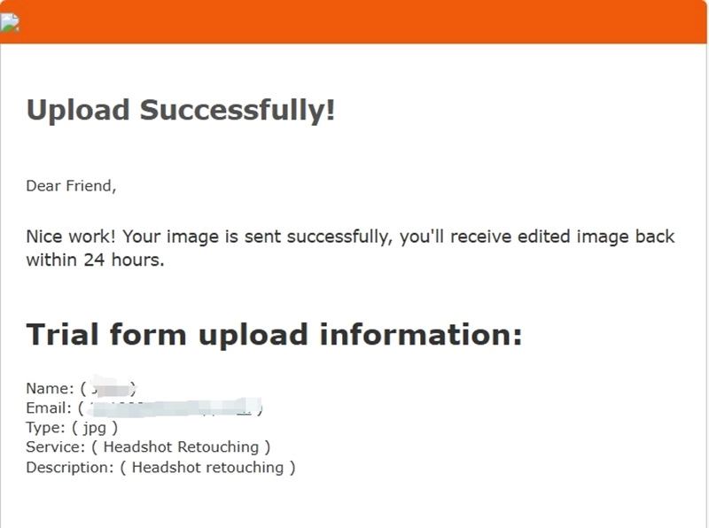 Headshot Retouching Receive Email