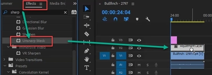 How to Make a Video Less Blurry - Create Adjustment Layer