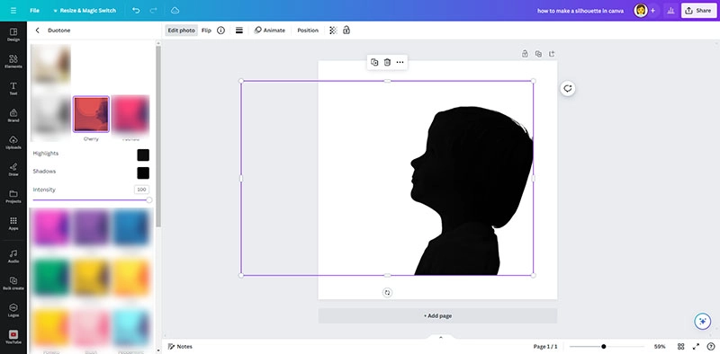 How to Make Silhouette from Photo Canva 2