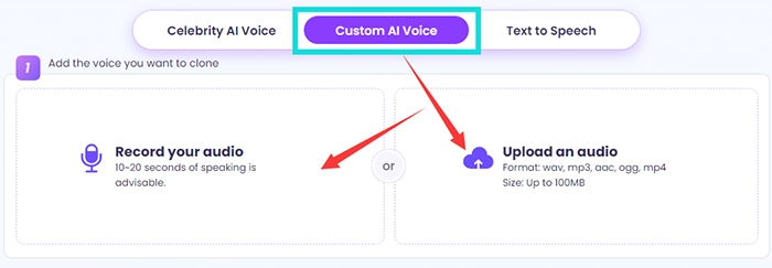 How to Make Your Own AI Voice by Vidnoz - Step 1