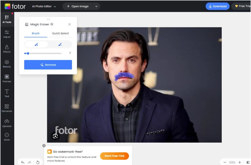 How to Remove Mustache Filter Online Free - 1