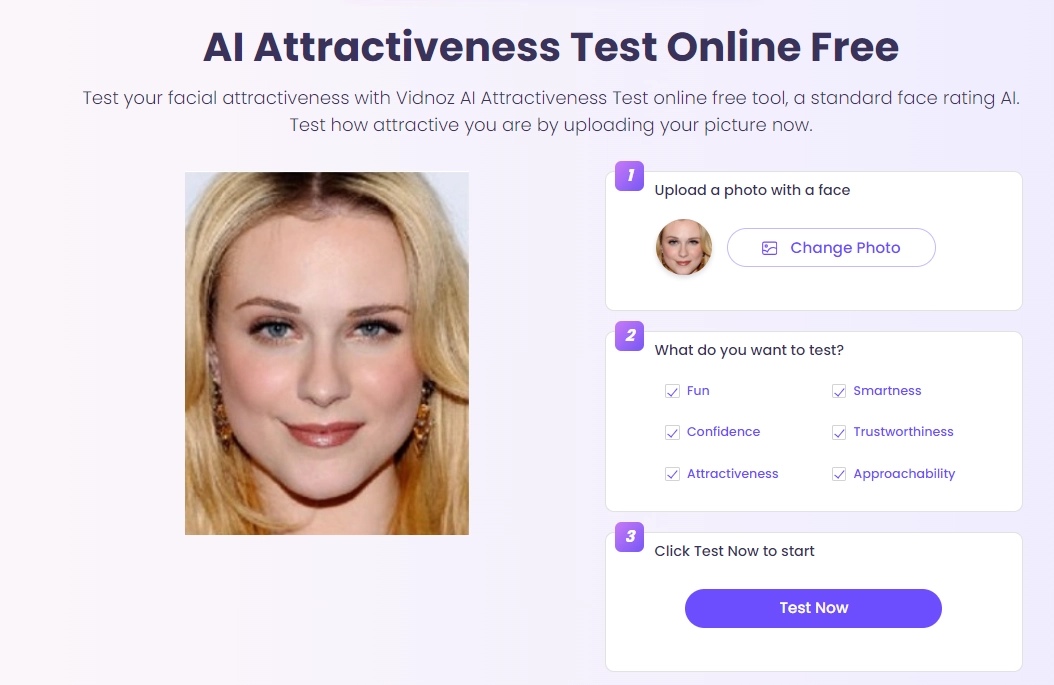 How to Use Vidnoz to See Your Face Score - 3