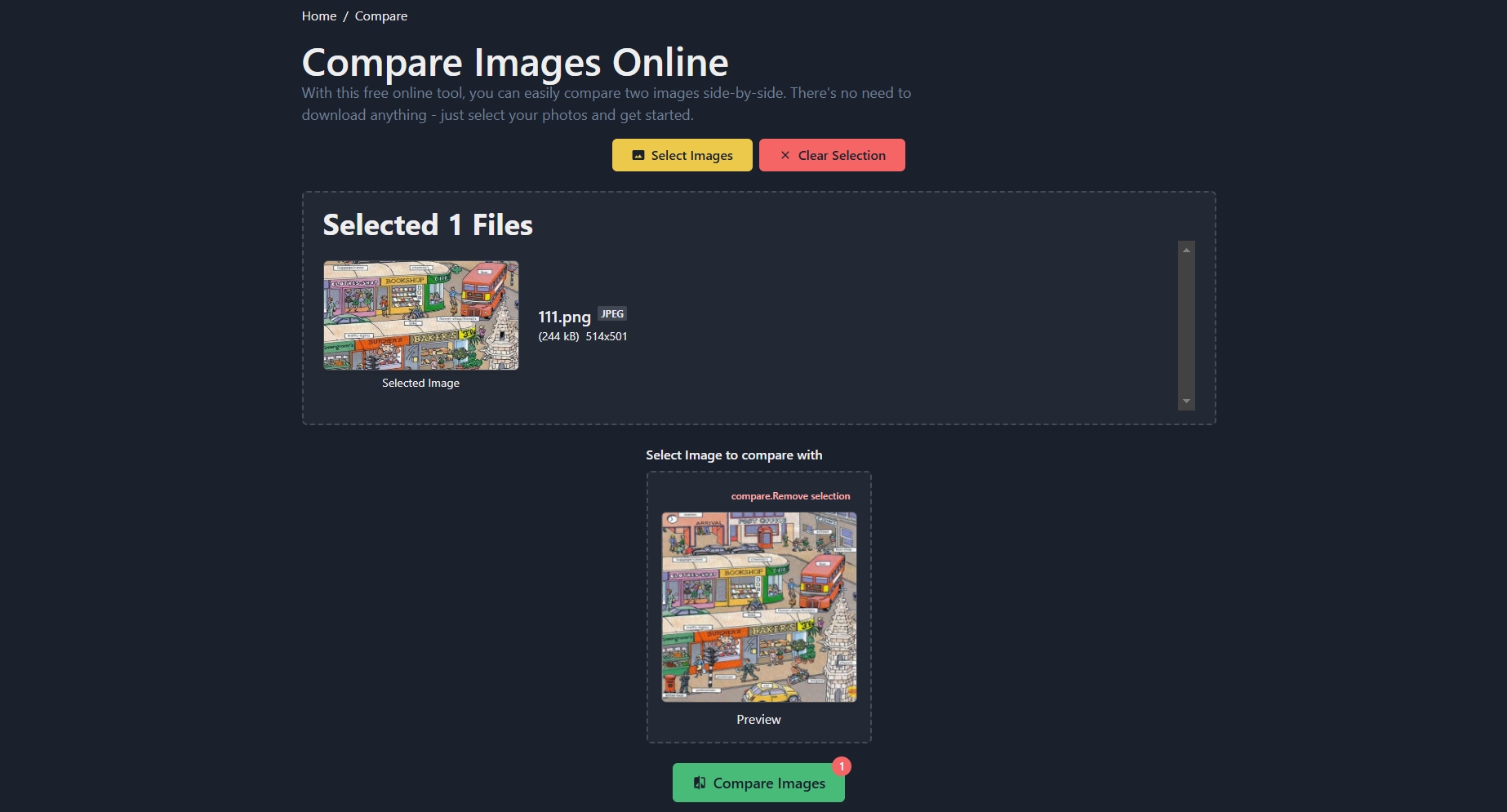 Image Comparison Imagetools Work