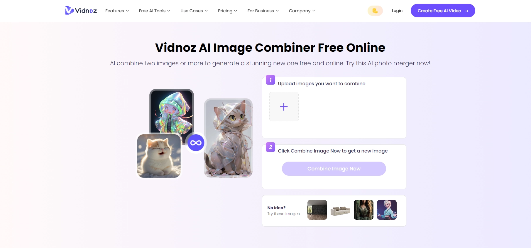 Image Comparison Vidnoz Image Combiner