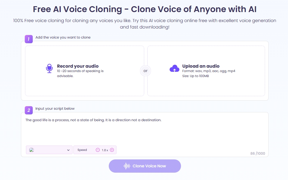 Image Comparison Vidnoz Voice Clone