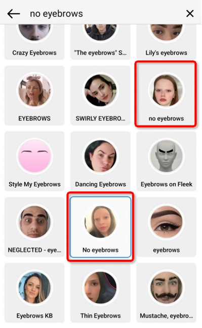 Instagram No Eyebrows Filter