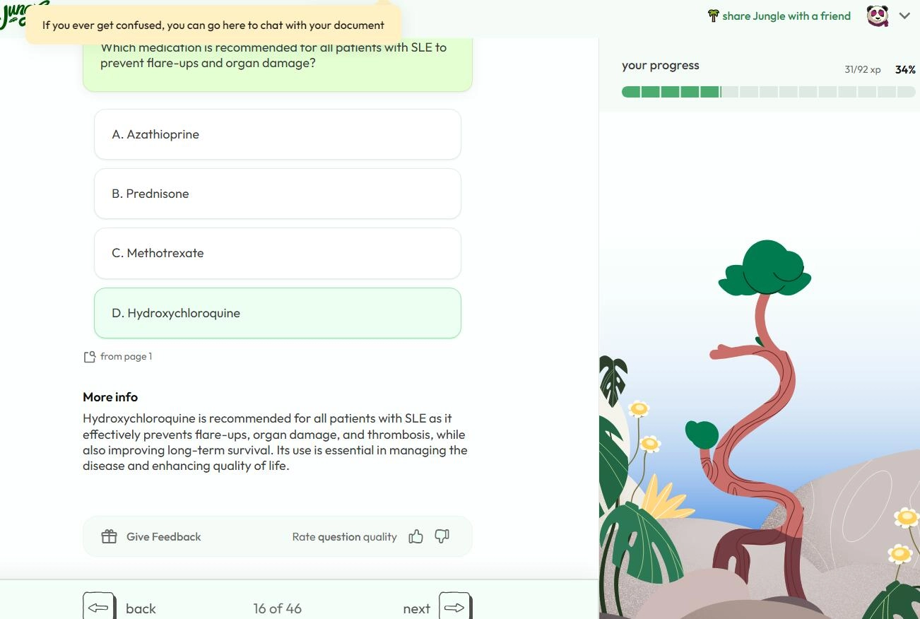 Jungle AI Flashcard Generator Study with Visualized Goal