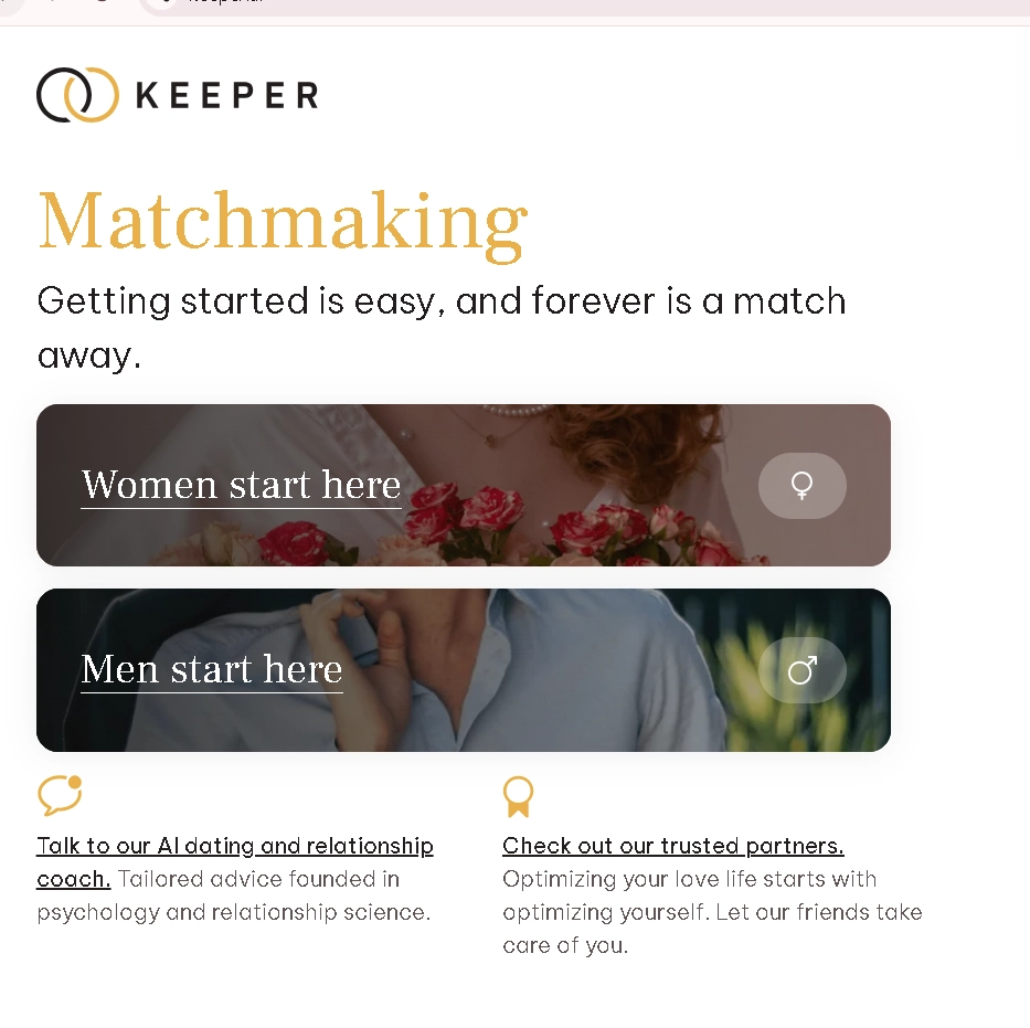 Keeper AI Matchmaker App Easy Interface