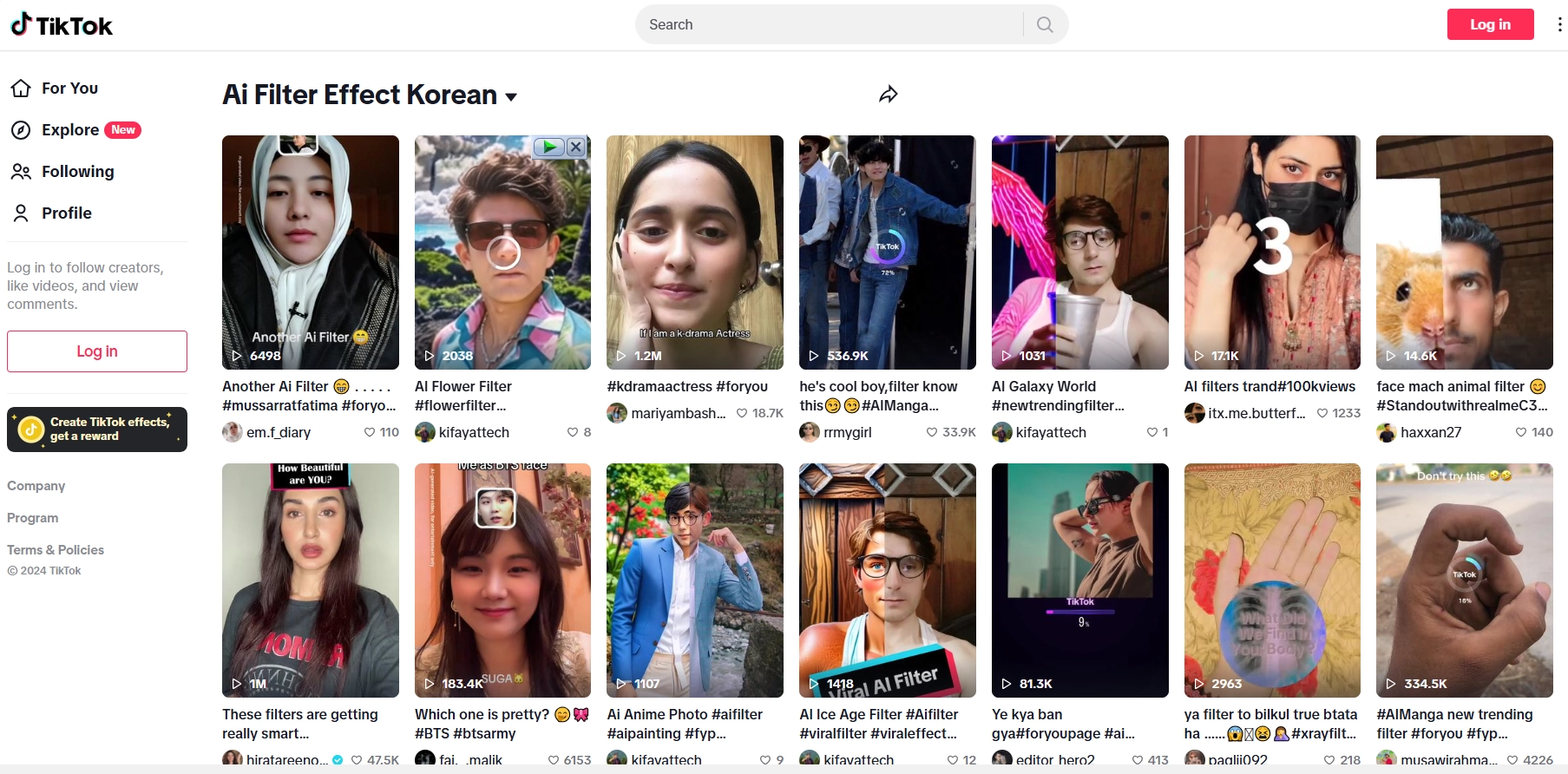 Korean AI Filter TikTok 