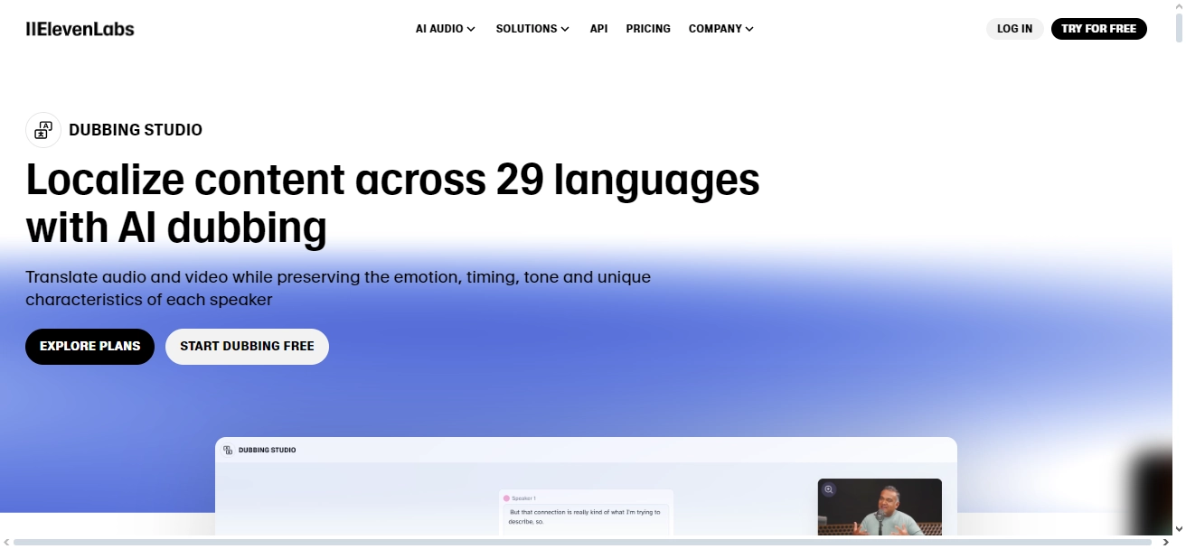 Language Dubbing IIElevenlabs