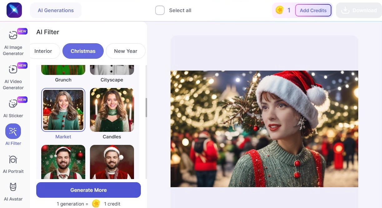 LightX AI Christmas Photo Generator