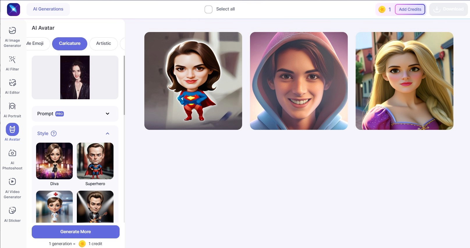 LightX AI Cute Avatar Maker