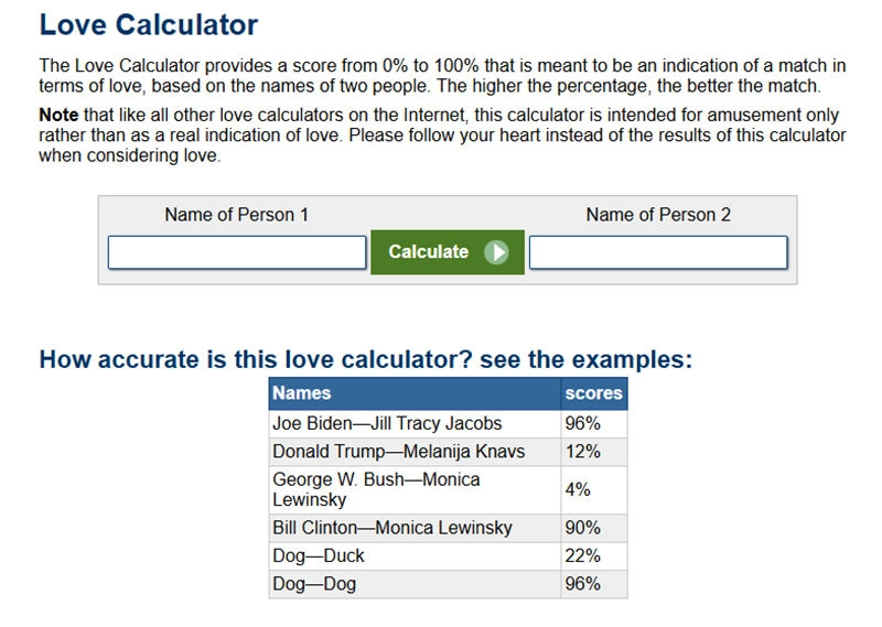 Love Calculator Net Four