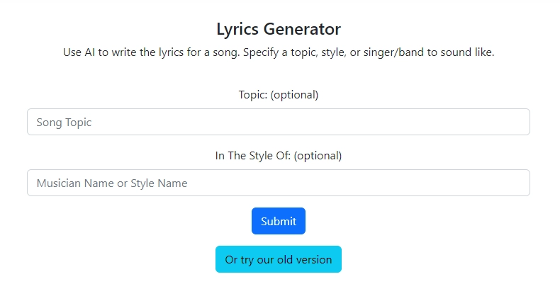 Lyrics Generator for AI Beat