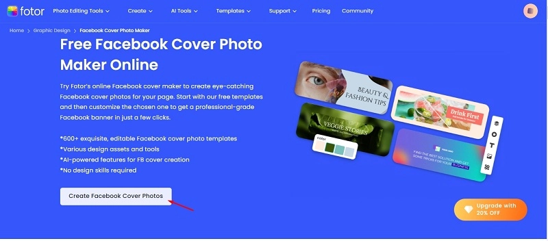 Make a Facebook Cover Photo on Fotor