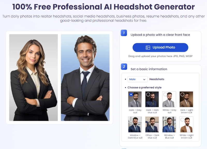 Make AI CV Photo Free - Choose Your Photo Style