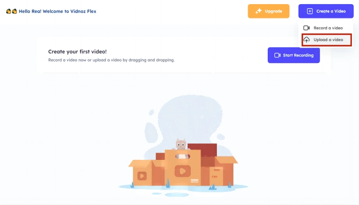 How to Make Video into Link Vidnoz Flex Upload Video