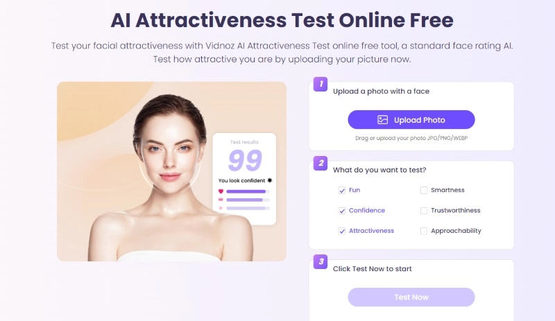 Measure Your Attractiveness with AI - Vidnoz AI Attractiveness Test