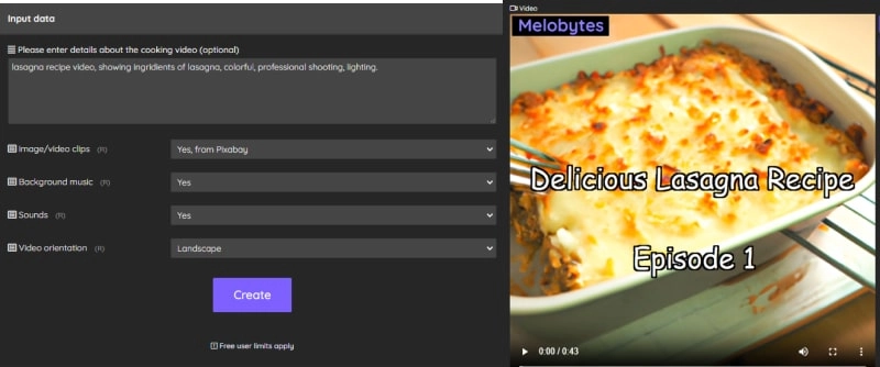 Melobytes  Generate Recipe Videos from AI Scripts