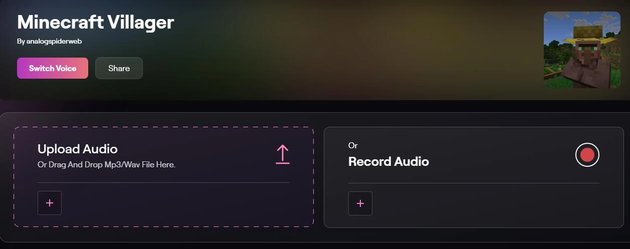 Minecraft Villager AI Voice - Musicfy