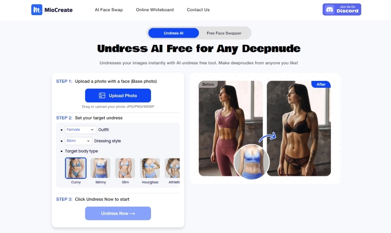 MioCreate ลบเสื้อผ้าด้วย AI Deepnude