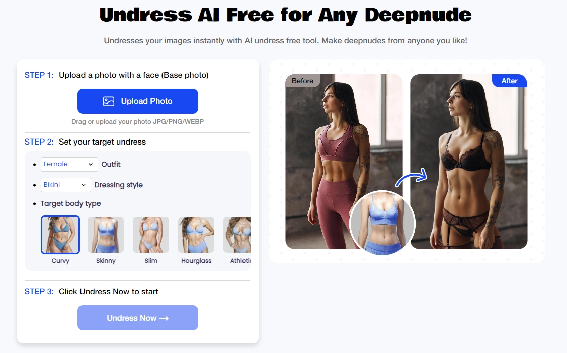 MioCreate AI Undress Premier ฟรี AI Naked Girl Maker ออนไลน์