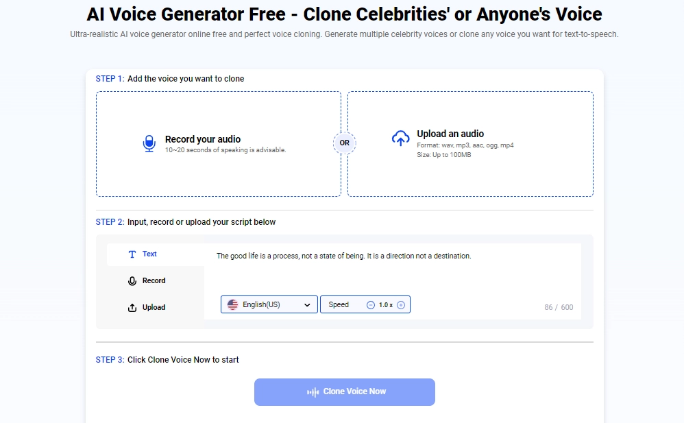 MioCreate Voice Clone and TTS