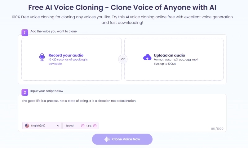 Modulate Voices with Vidnoz AI Voice Cloning Online