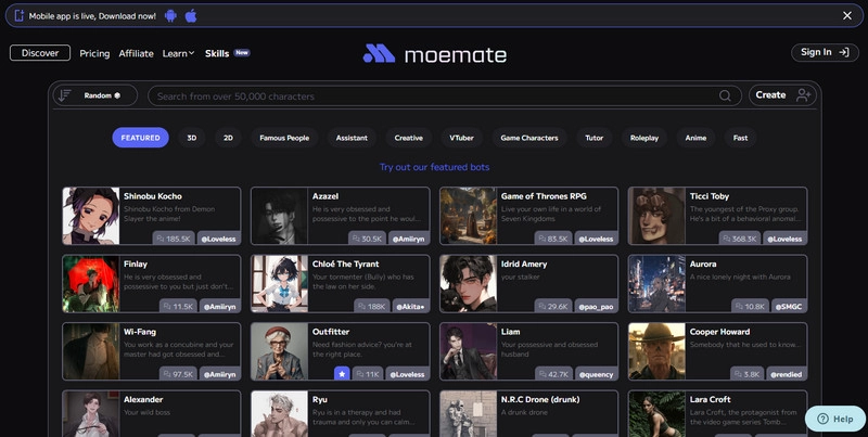 Moemate Roleplay Chatbot AI