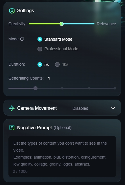 More Settings for Kling AI Image to Video