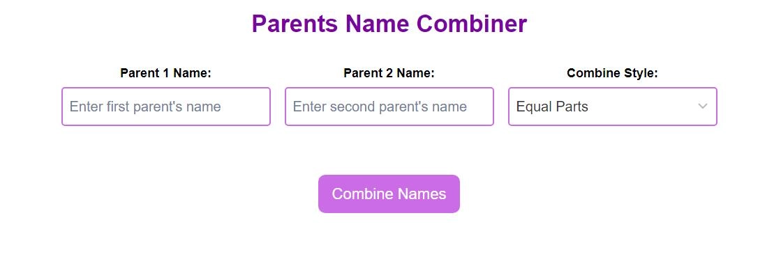 Name Combiner AI Baby Name Generator with Parents Name