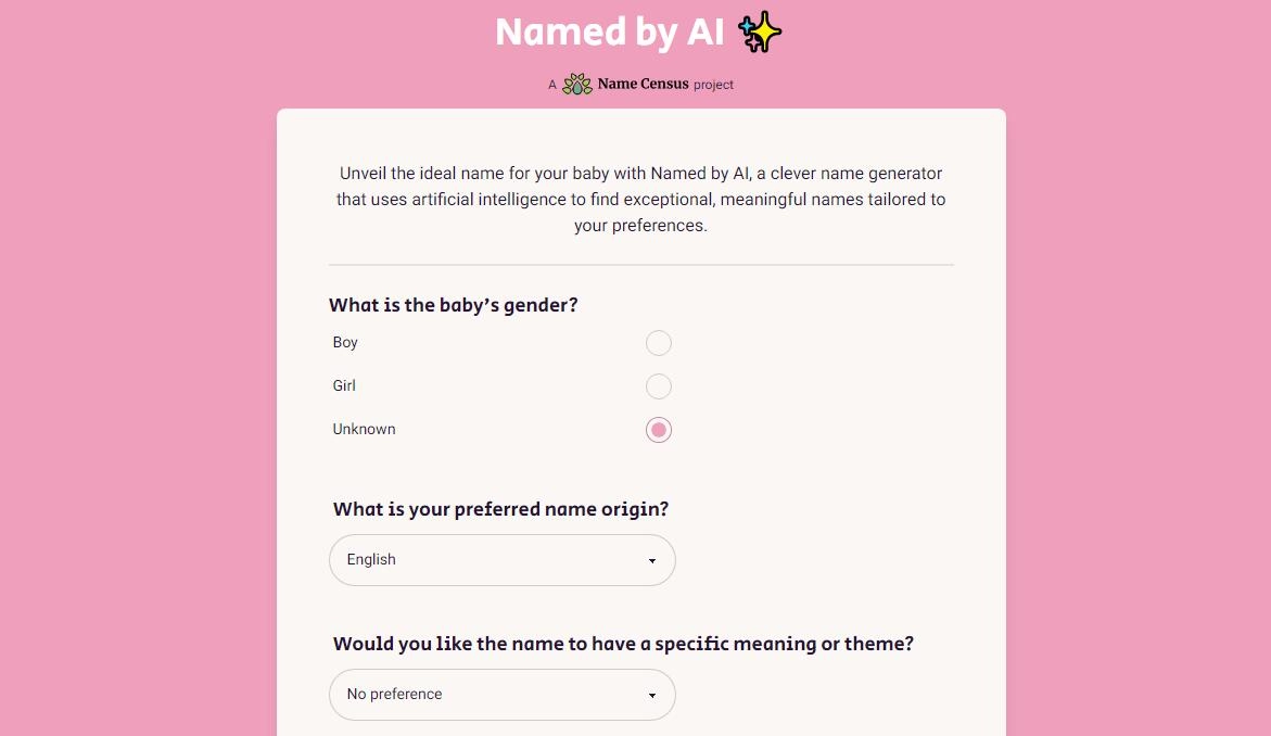 Named By AI Baby Name Generator